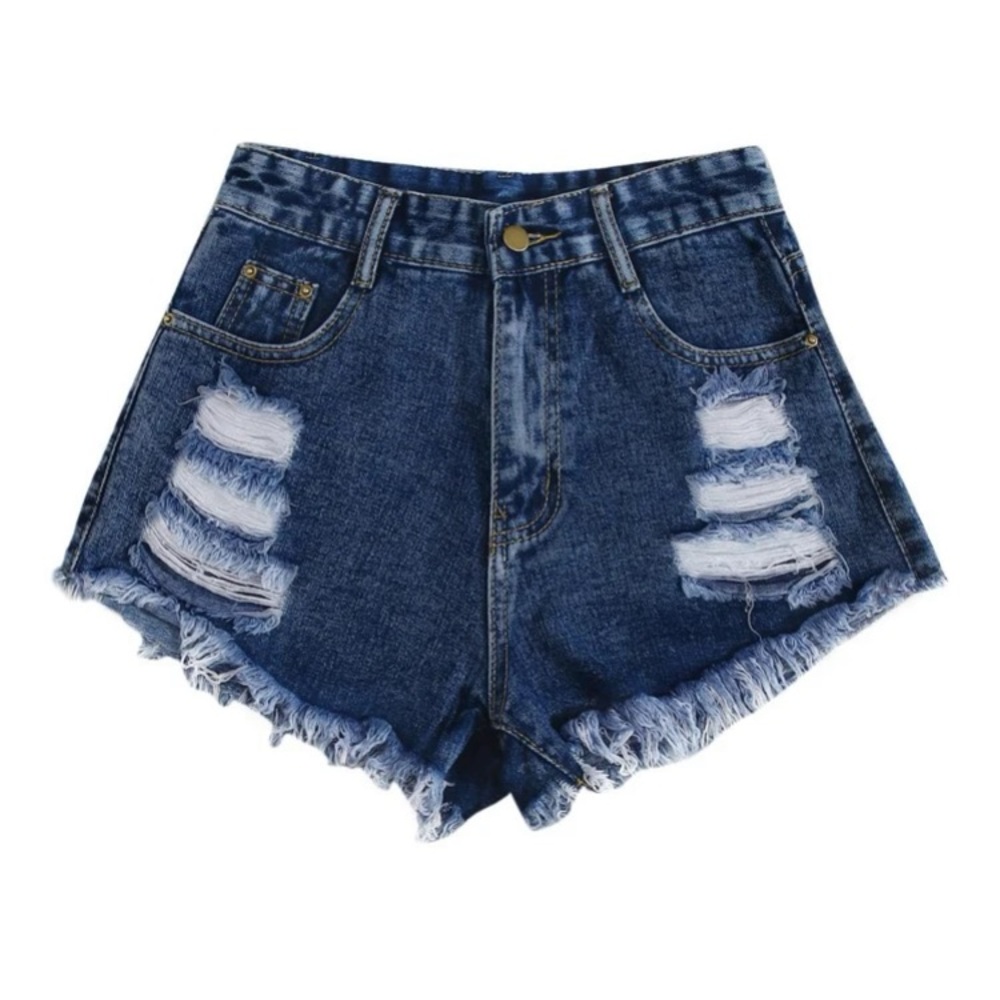 Plus size Shein, 4x dark blue distressed shorts NWOT